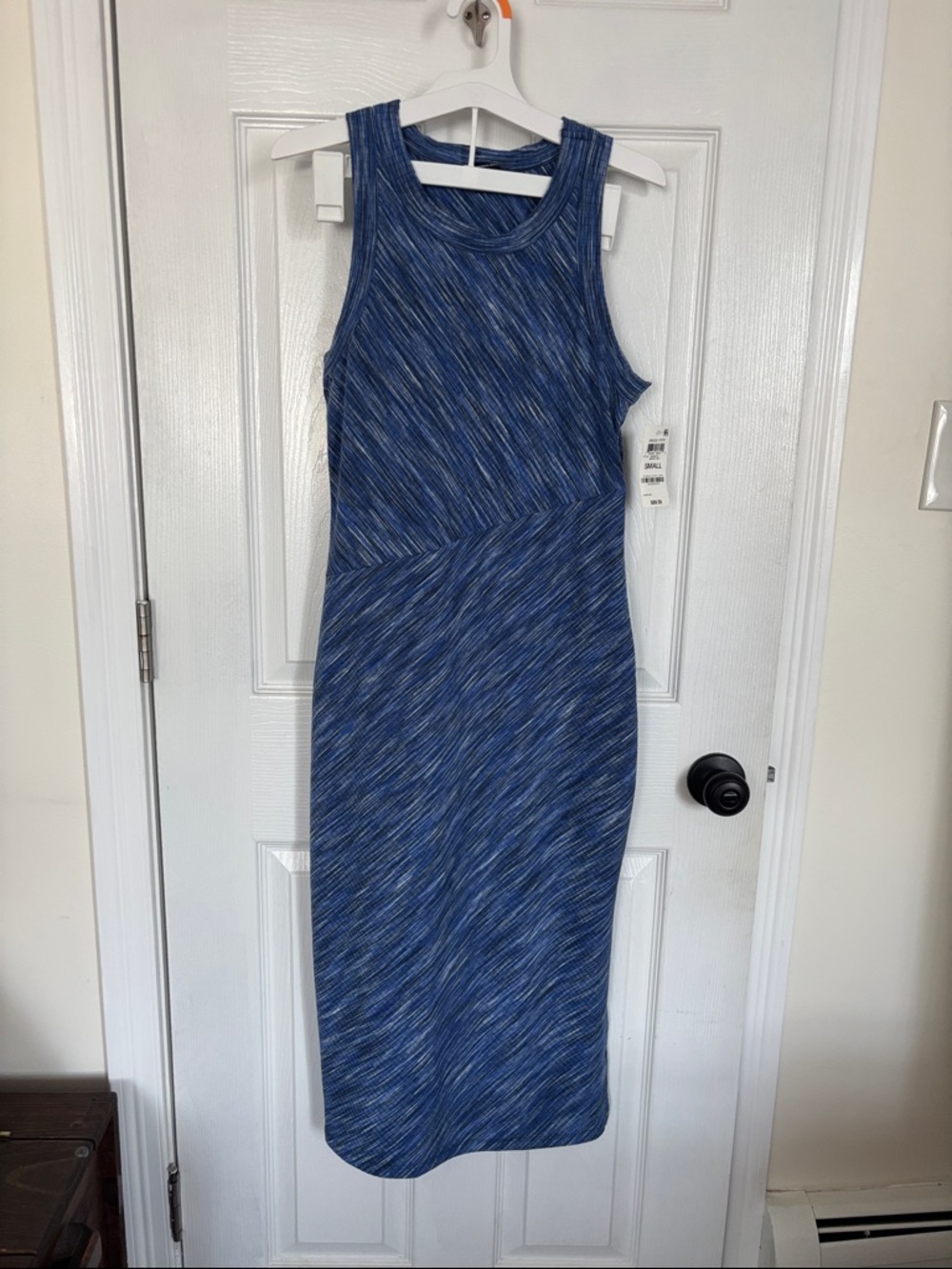INC Sleeveless Blue Heathered Midi Dress - Brand:
